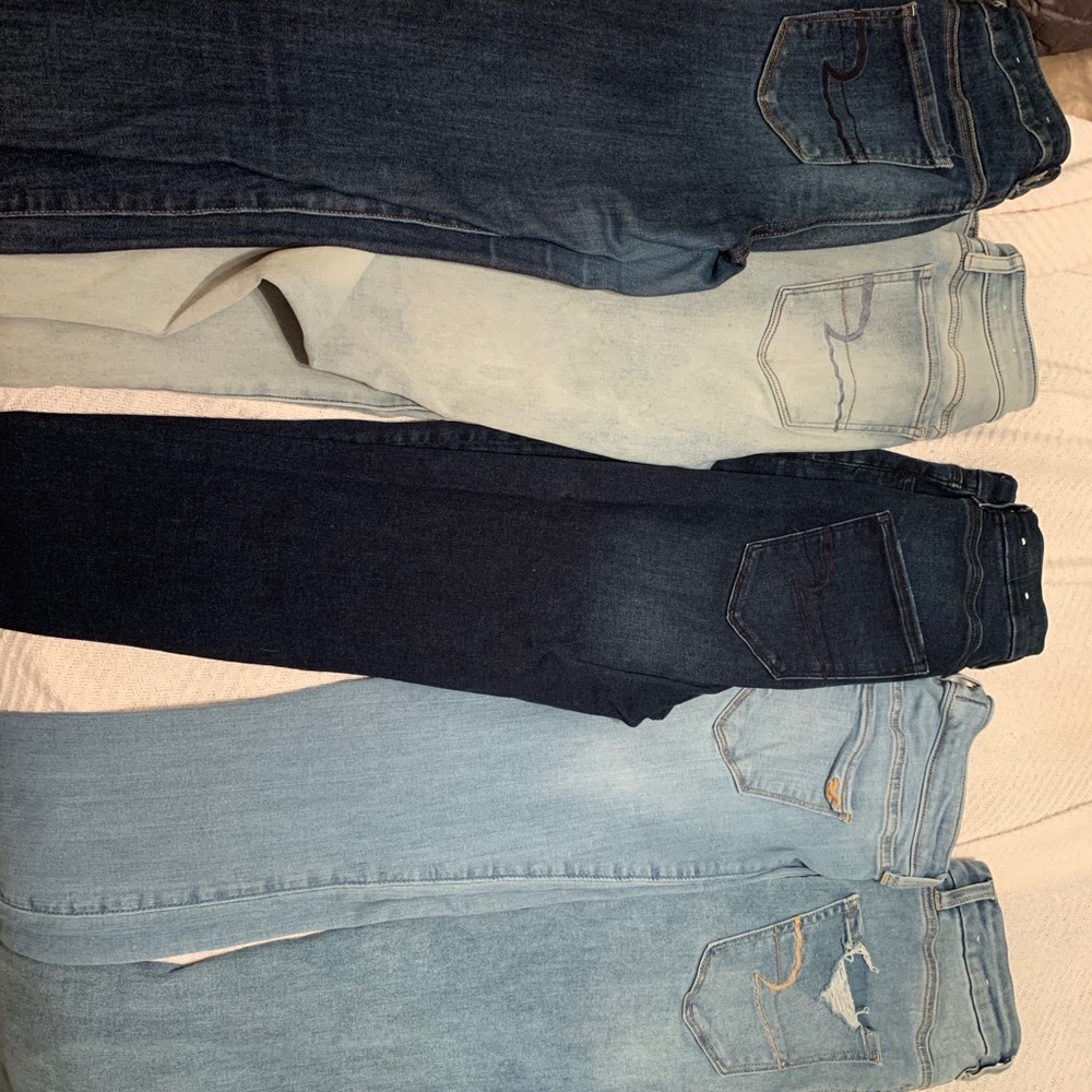 barley worn American Eagle and Hollister Jeans